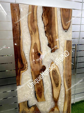 Epoxy Resin Door, Walnut Wooden Door, Hanging Wooden Door, Custom Size Live Edge Resin Door, Epoxy Resin Sliding Bar Door, Wooden Home Decor Unique Handicrafts IND